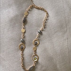 Chunky gold and gray adjustable necklace